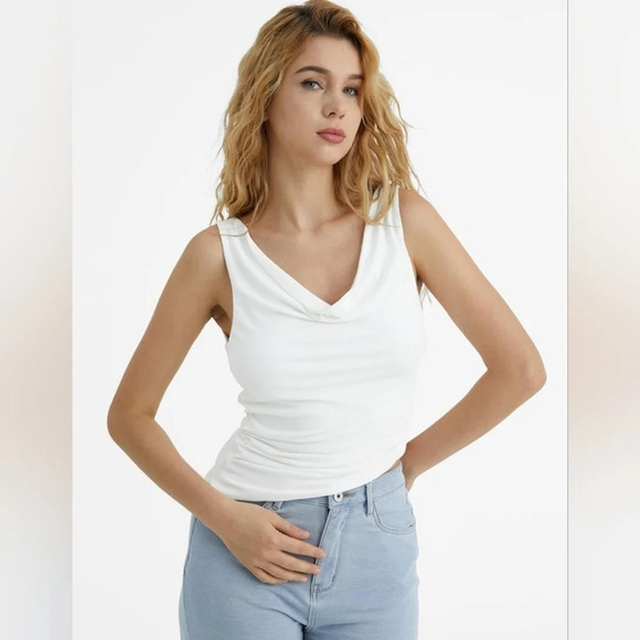 OGL move-Naked Sensation Eco-SkinKiss® Rib  Cowl Asymmetrical shirt pink - Picture 4 of 14